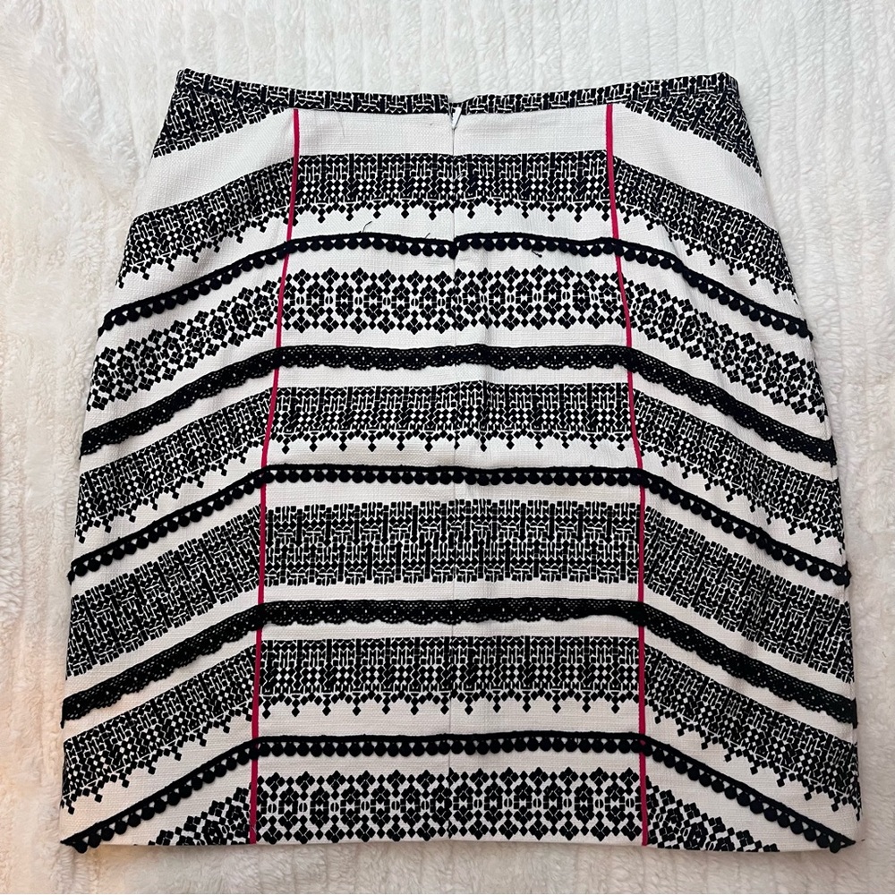 Tabitha Black and White Embellished Mini Pencil Skirt